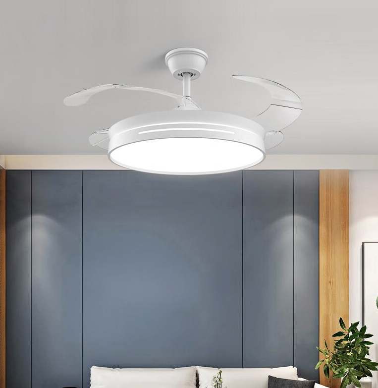 Ceiling fan light with invisibility Retractable ceiling fan,4XABS blade