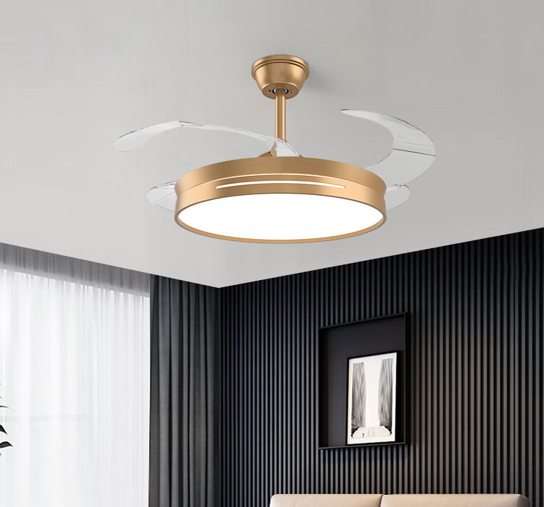 Ceiling fan light with invisibility Retractable ceiling fan,4XABS blade