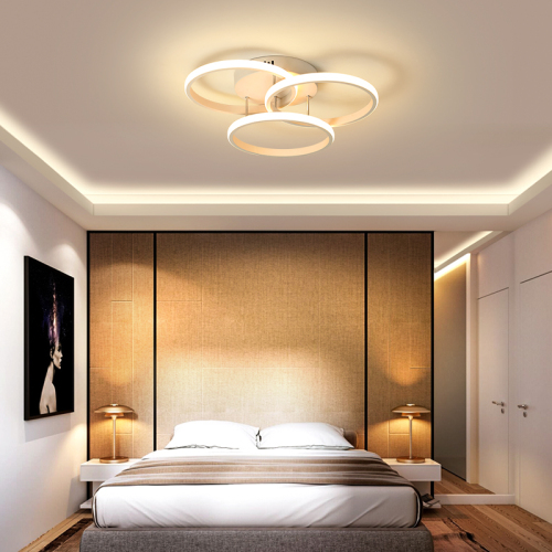 Hot sell 3 round ring dimmable LED ceiling lamp with flexible silicone