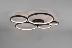 creative 4 or 5 different circle combination dimmable LED ceiling lamp matt white matt black 2 color available