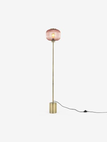 Burgundy strip glass creactive floor lamp ,plating gold lampbody
