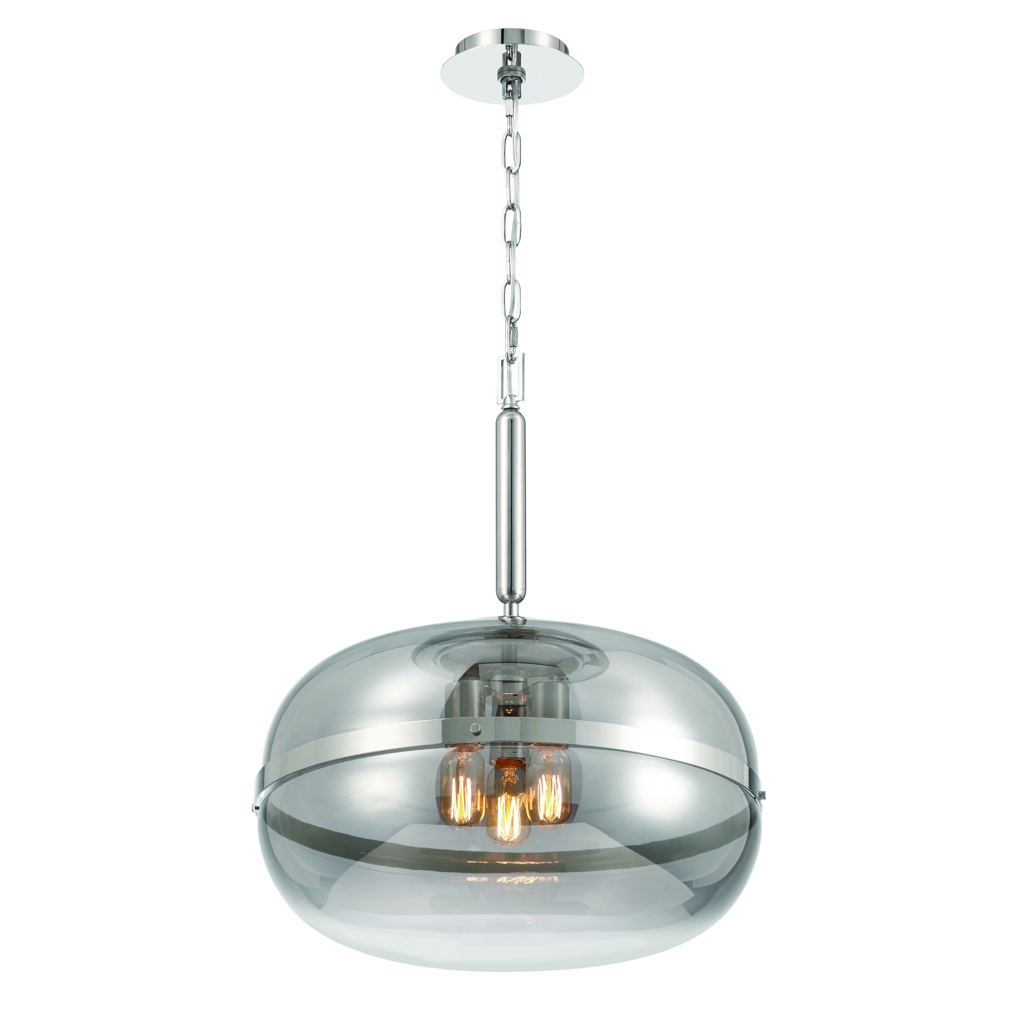 Oval glass ceiling light chrome antique Brass lampbody smoke amber glass available