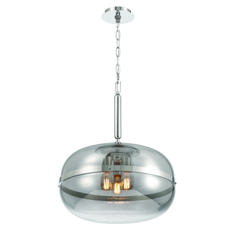 Oval glass ceiling light chrome antique Brass lampbody smoke amber glass available