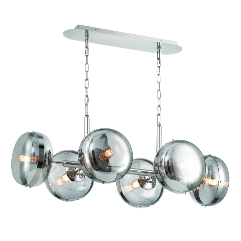 Oval glass ceiling light chrome antique Brass lampbody smoke amber glass available