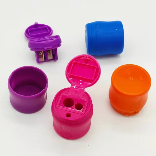 Barrel solid color with lid pencil sharpener