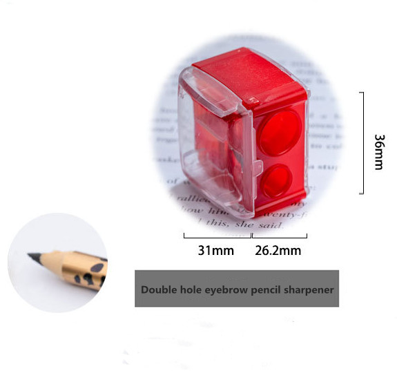 Double hole eyebrow pencil sharpener