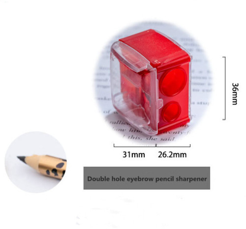 Double hole eyebrow pencil sharpener