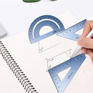 4-piece set of aluminum alloy student ruler