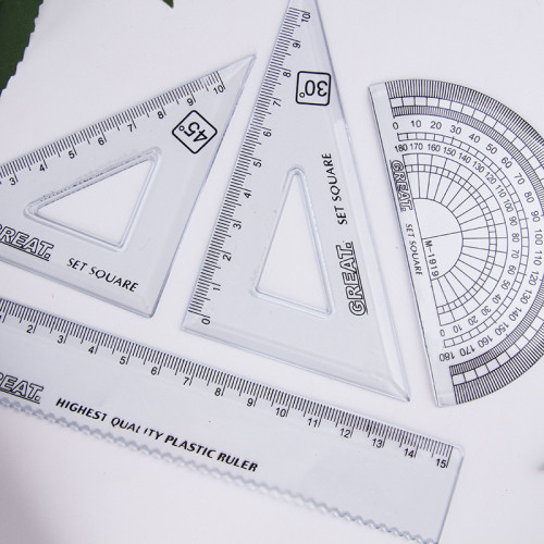 four-piece student drawing set ruler