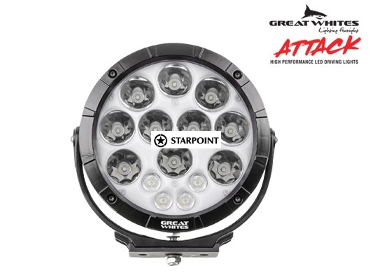 Great Whites Powerful 120W 220mm Attack Round LED Off road Driving Light