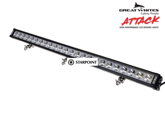 Great Whites 32 Inch Attack Driving Light, 120 Watt Single Row LED Light Bar