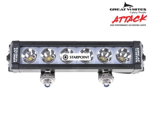 Great Whites 9.4 Inch Attack Driving Light, 30 Watt Single Row LED Light Bar