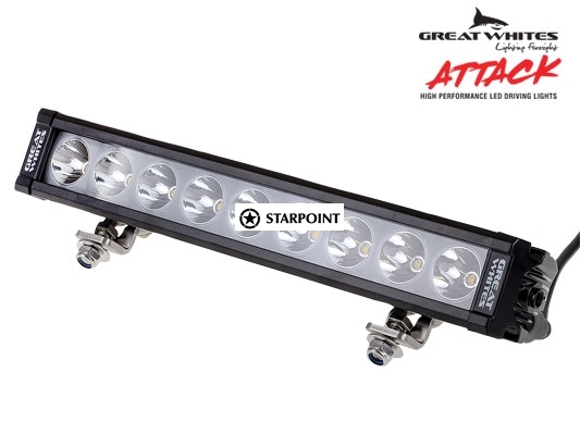 Great Whites 13 Inch  Attack Driving Light, 45 Watt Single Row LED Light Bar