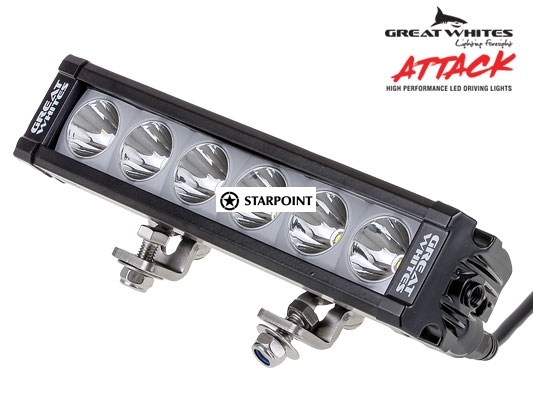 Great Whites 9.4 Inch Attack Driving Light, 30 Watt Single Row LED Light Bar