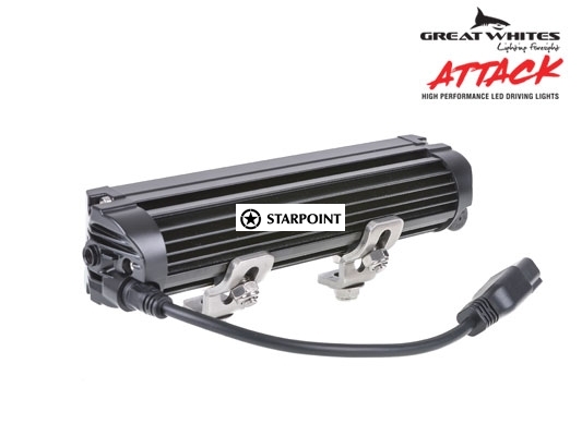 Great Whites 9.4 Inch Attack Driving Light, 30 Watt Single Row LED Light Bar