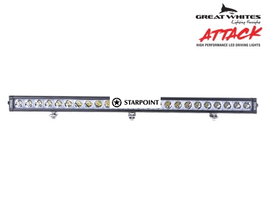 Great Whites 32 Inch Attack Driving Light, 120 Watt Single Row LED Light Bar