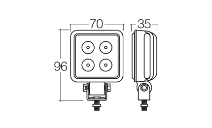 Narva Square 9-33V LED Work Lamp Flood Beam, LED Flood Work light