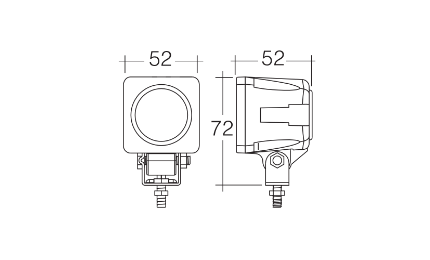Narva Square 10-80V LED Work Lamp Spread Beam, LED Work Light