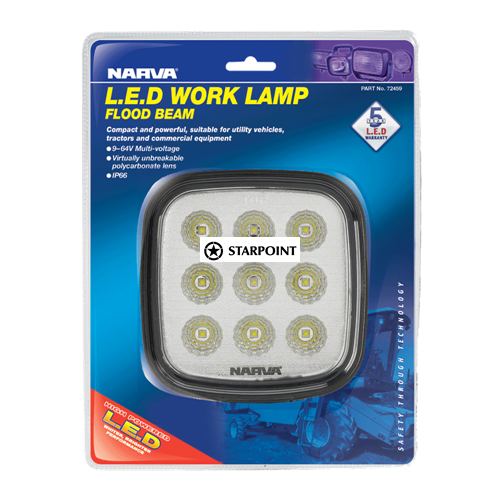Narva Square 9-64V LED Work Lamp Flood Beam LED Work Light