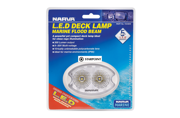 Narva Oval 9-64V LED Work Lamp LED Flood Beam Work light White Black