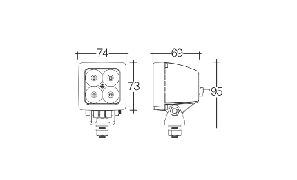 Narva LED Work Light Flood Beam, Square LED Work Light