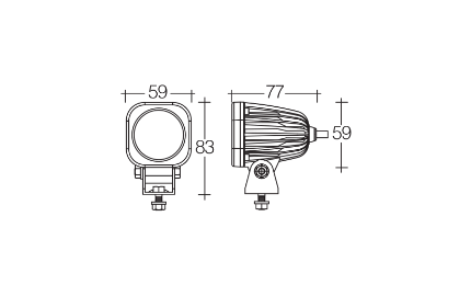 Narva LED Work Light Flood Beam, Square LED Work Light