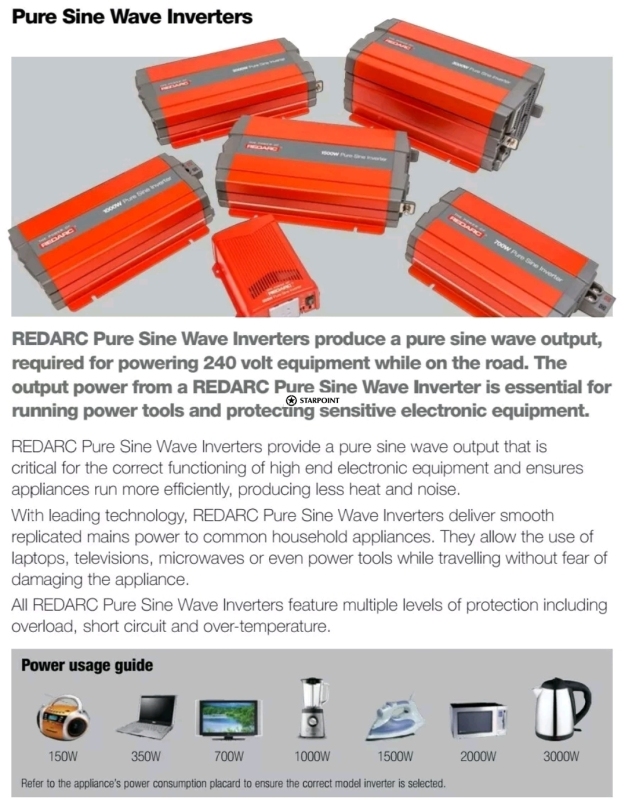 Redarc Pure Sine Wave Inverter 12Volt 700 Watt
