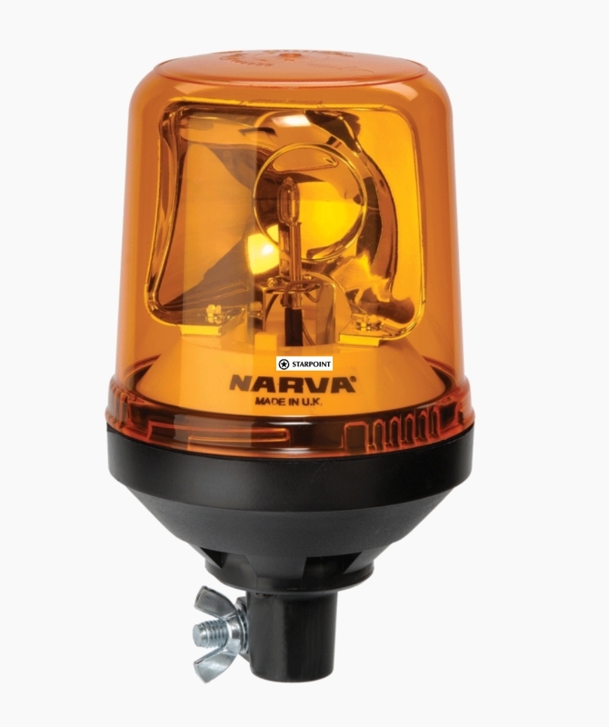 Narva Optimax Rotating Beacon (Amber) Pipe Mount Base 12/24 Volt