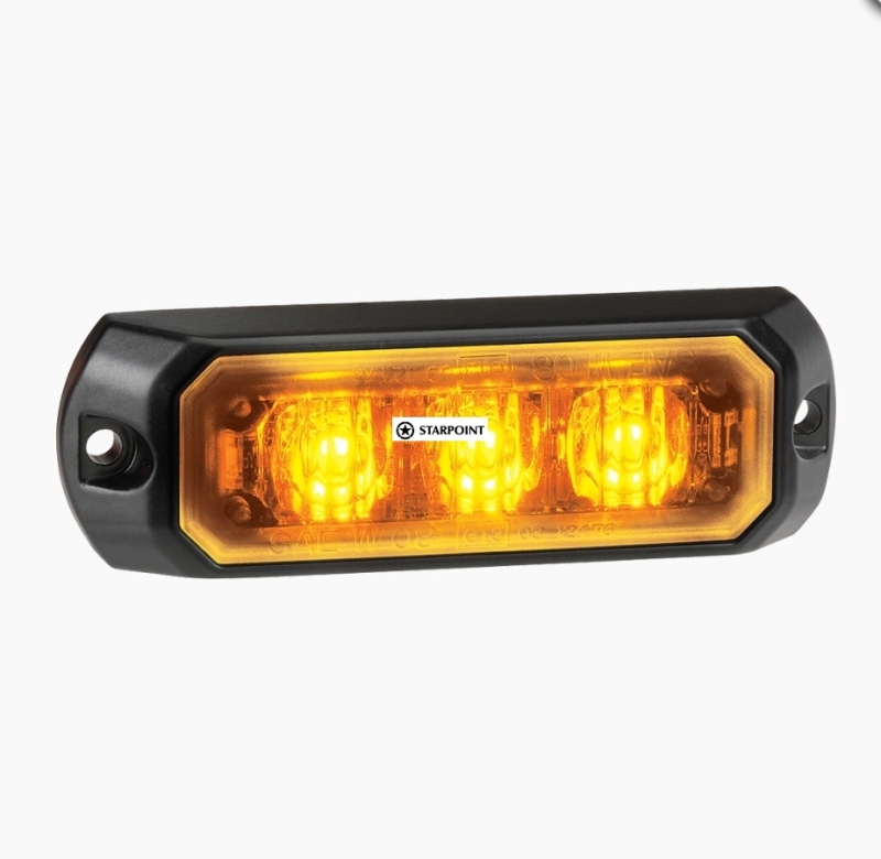 Narva Low Profile High Powered LED Warning Light (Amber) - 3 x 1 Watt LEDs