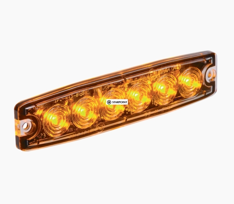 Narva High Powered Low Profile LED Warning Light (Amber) - 6 x 1 Watt LEDs