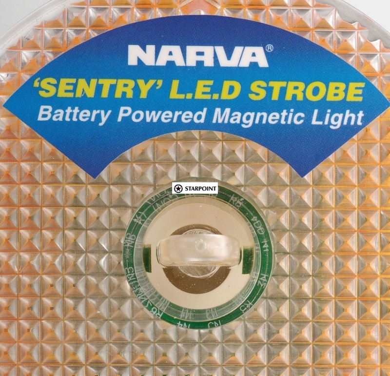 Narva Sentry LED Portable Battery Powered Strobe (Amber) with Magnetic Base