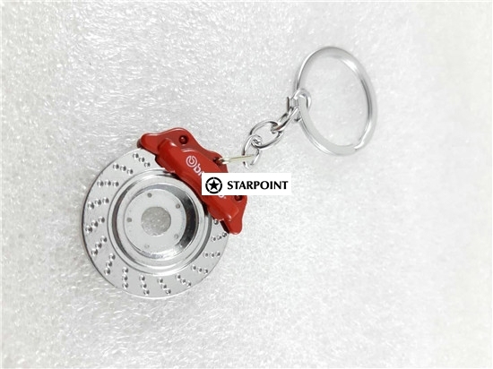 Red Brembo Disc Brake Caliper Red Keychain Keyring