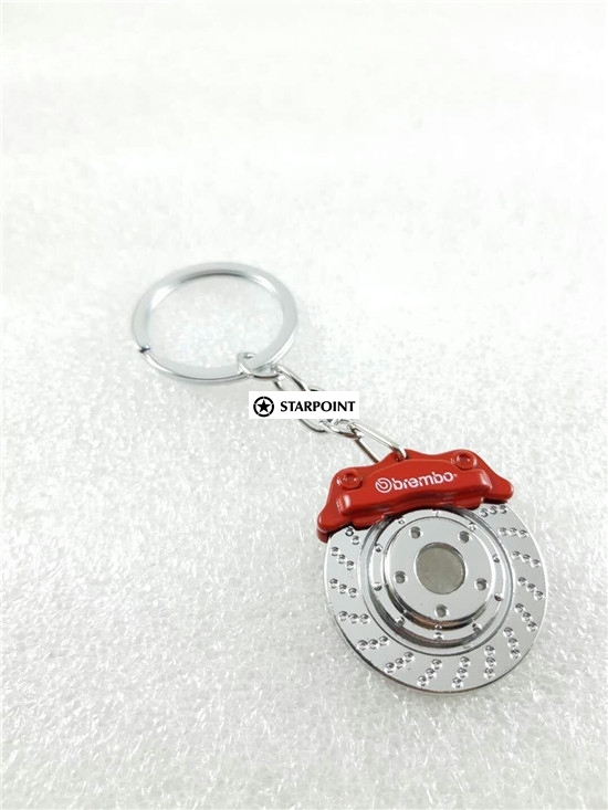 Red Brembo Disc Brake Caliper Red Keychain Keyring