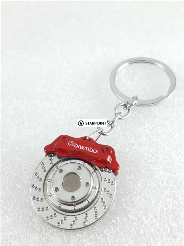 Red Brembo Disc Brake Caliper Red Keychain Keyring