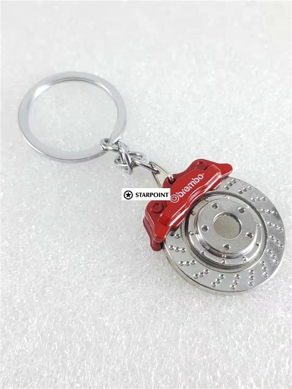 Red Brembo Disc Brake Caliper Red Keychain Keyring