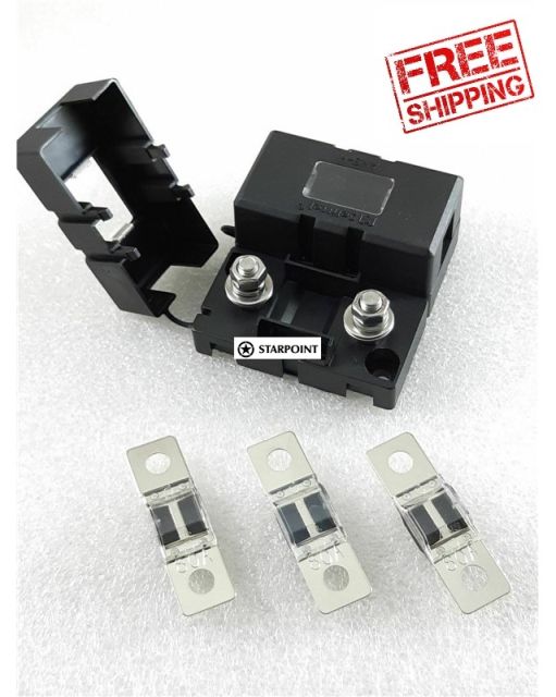 80A Midi Fuse Holder Kit 2 x Fuse Holders 3 x 80 Amp Fuse Dual Battery