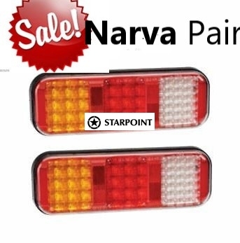 Narva Pair of 9-33 VOLT MODEL 42 LED REAR STOP/TAIL Light Direction Indicator and Reverse Lamp 94210