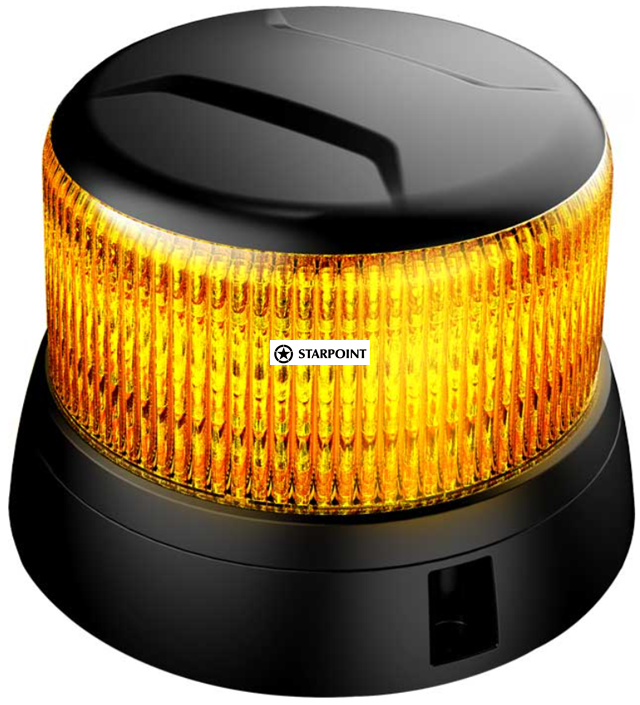 Low Voltage Mini Class 1 LED Beacon, 10-30V Amber LED Beacon with Flange Mount