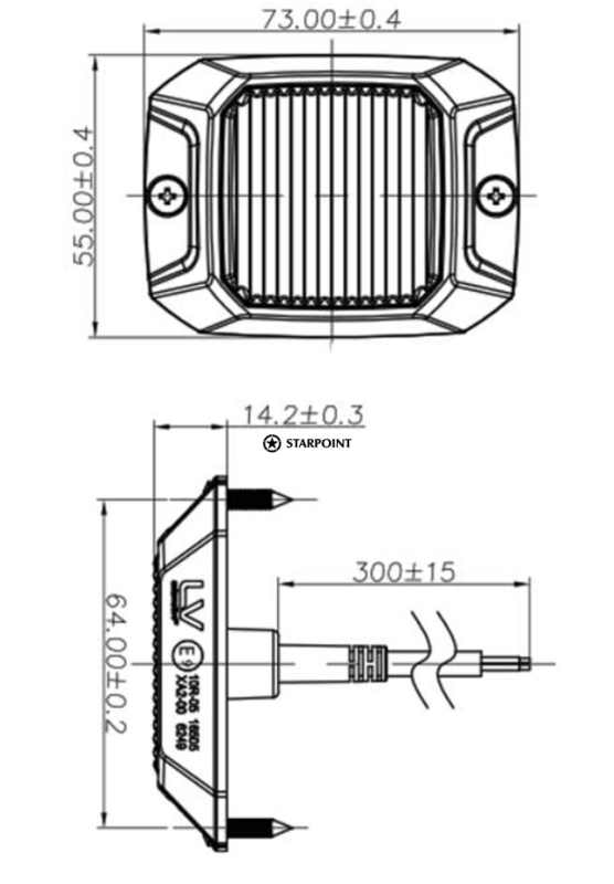 Low Voltage 12W LED Warning Modules, 12 W Amber LED Warning Light