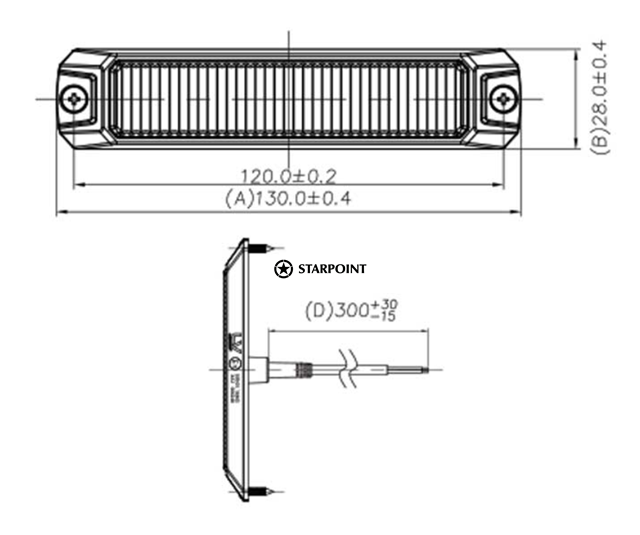 Low Voltage 18 W LED Warning Modules, LV9624A 10-30V Amber LED Warning Light