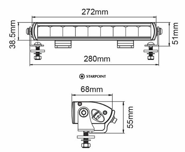 Titan Lighting 11 Inch  LED Slim Light Bar 45w Combo beam LV9110 LED Light Bar