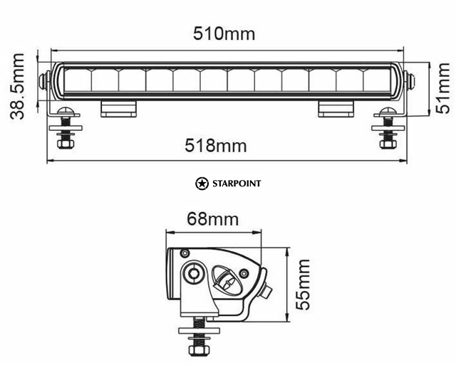 Titan Lighting 20 Inch Slim Light bar, 90w Combo beam LV9112 Single Row LED Light Bar