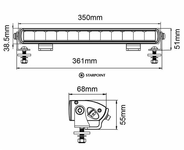 Titan Lighting 14 Inch LED Slim Light bar, 60w Combo beam LV9111 LED Light Bar