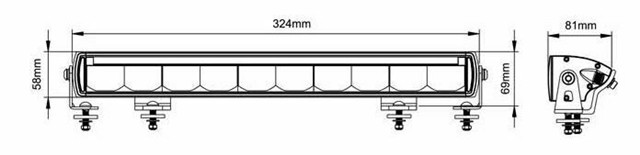 Titan Lighting 13 Inch  LED Light bar, 60 Watt Driving Light & Park Light