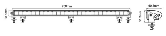 Titan Lighting 30 Inch Slim Light bar, 135w Combo beam LV9113 Single Row LED Light Bar