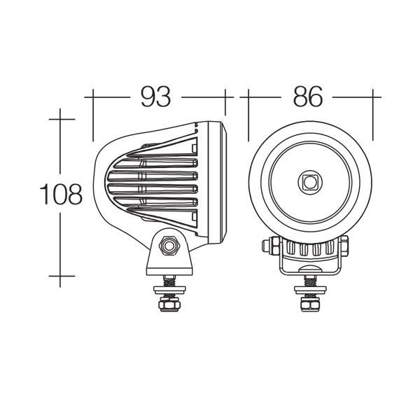 Narva 9-36V LED Load Light with mirror mounting kit 