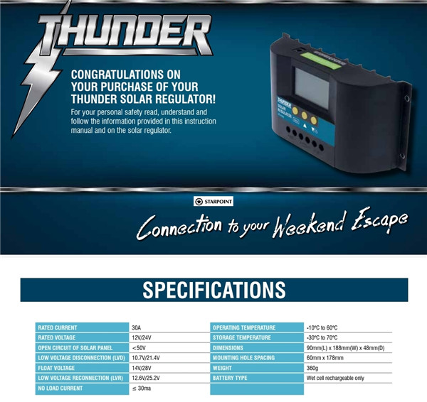 Thunder 30 Amp Solar Regulator