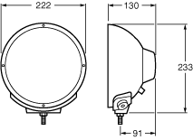 HELLA 1365 Chrome / 1366 100W Halogen Pencil Beam Driving Lamp