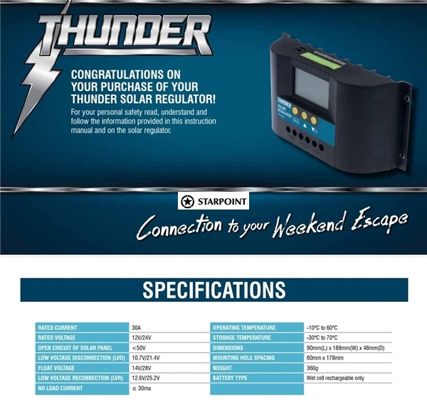 Thunder 30 Amp Solar Regulator