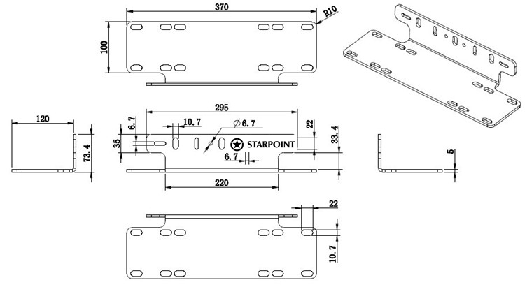 Light bar Number Plate Mounting Bracket